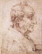 LEONARDO da Vinci Profile of an old man china oil painting artist